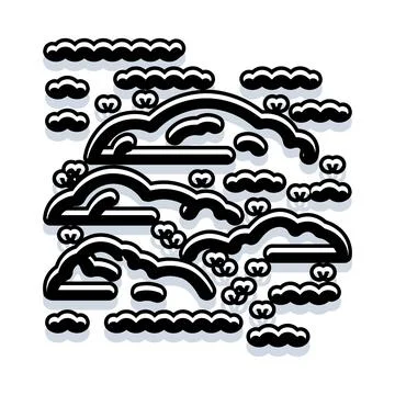 Cloudscape design with stylized elements and weather icons 스톡 일러스트