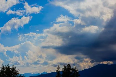 A cloudscape  of different colours Stock-Fotos