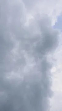 Cloudscape with Dramatic Cumulus Clouds, Atmospheric Sky Featuring Weather 写真素材