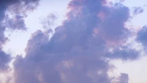 Cloudscape, dramatic cumulus clouds movement in sunset Stock Footage 79189950