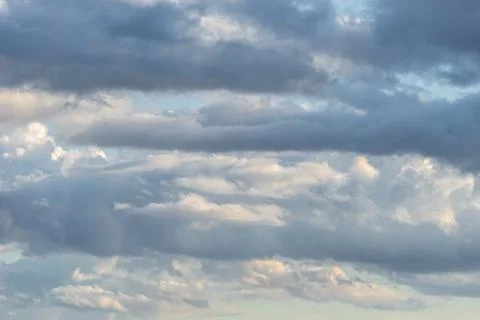 Cloudscape with dramatic cumulus clouds on sky Stock Photos