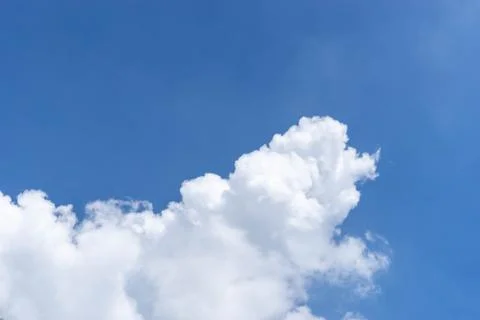 Cloudscape, dramatic withe cloud  on blue sky, copy space Stock Photos