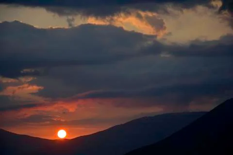 Cloudscape during the sunrise Stock Photos