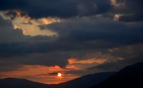 Cloudscape during the sunrise Stock Photos