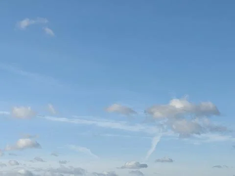 Cloudscape Fluffy White Clouds and Blue Sky for Background Stock Photos