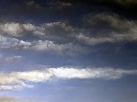 Cloudscape Fluffy White Clouds and Blue Sky Brooding for Background Stock Photos