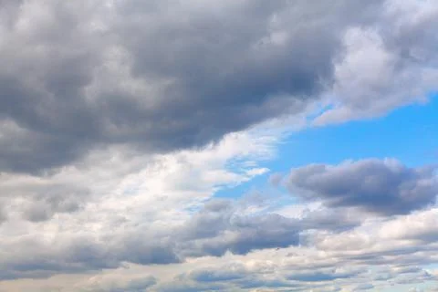 Cloudscape with gray cloudy sky Stock Photos
