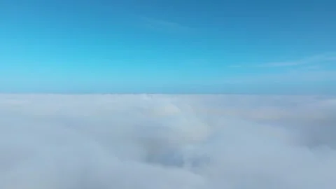 Cloudscape In Heaven With Blue Sky Horizon. Aerial Shot Stock Footage 254947423