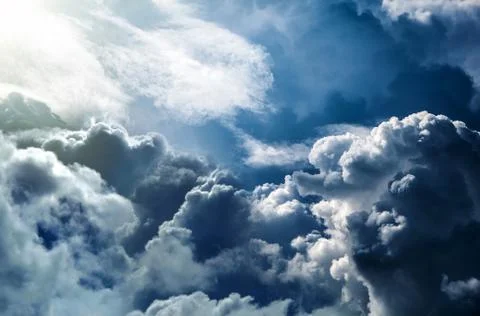 Cloudscape with a Light Stock Photos