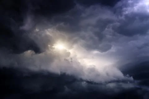 Cloudscape with a Light Stock Photos