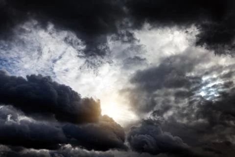 Cloudscape with a Light Stock Photos