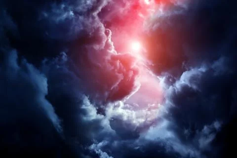 Cloudscape with a Light Stock Photos