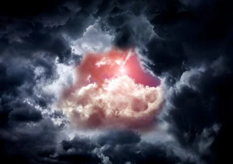 Cloudscape with a Light Foto stock