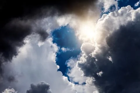 Cloudscape with a Light Stock Photos