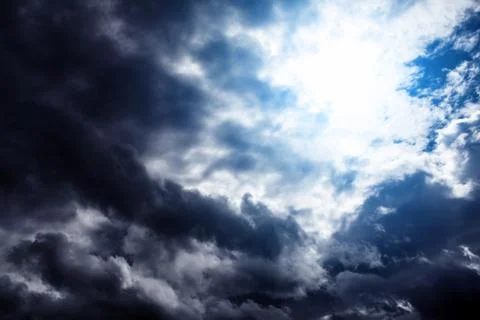 Cloudscape with a Light Stock Photos