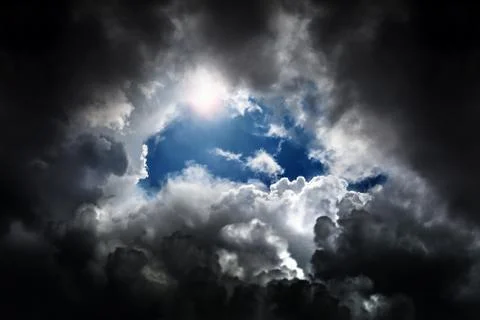 Cloudscape with a Light Stock Photos
