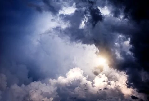 Cloudscape with a Light Stock Photos