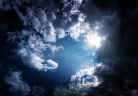 Cloudscape with a Light Foto stock