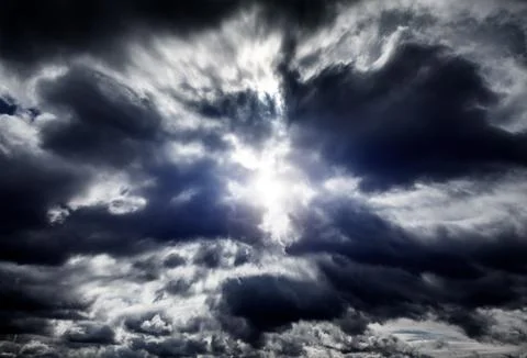 Cloudscape with a Light Stock Photos
