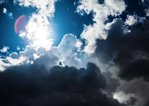 Cloudscape with a Light Stock Photos