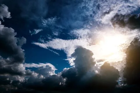 Cloudscape with a Light Stock Photos