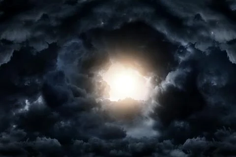 Cloudscape with a Light Stock Photos