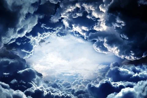 Cloudscape with a Light Foto stock