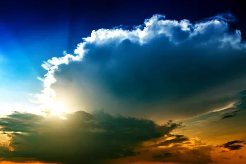 Cloudscape with a Light Stock Photos