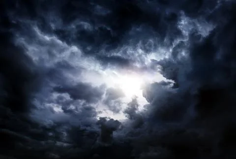 Cloudscape with a Light Foto stock