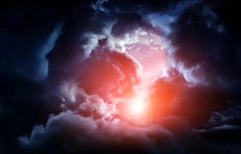 Cloudscape with a Light Stock Photos