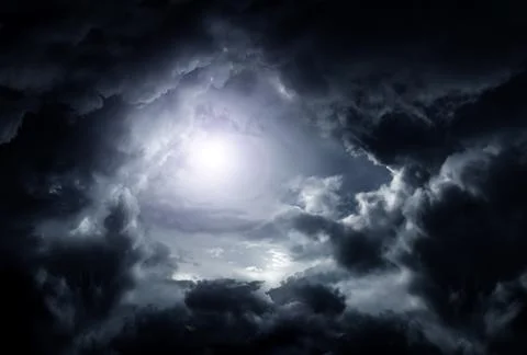 Cloudscape with a Light Stock Photos