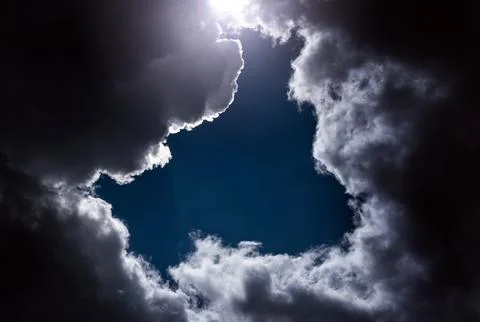 Cloudscape with a Light Stock Photos