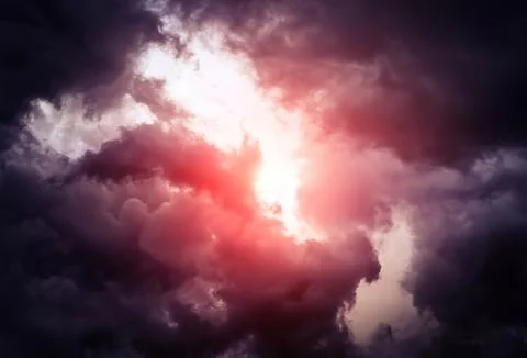 Cloudscape with a Light Foto stock