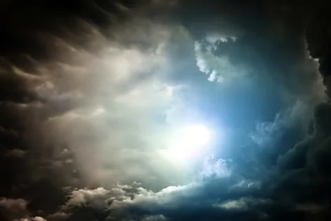 Cloudscape with a Light Stock Photos