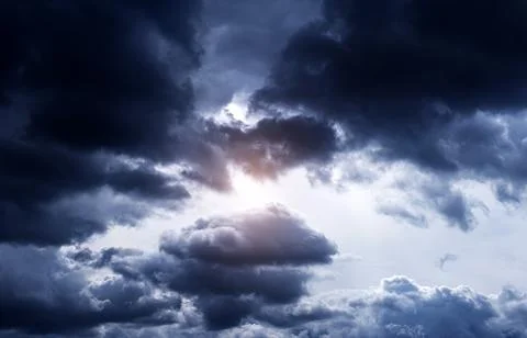 Cloudscape with a Light Stock Photos