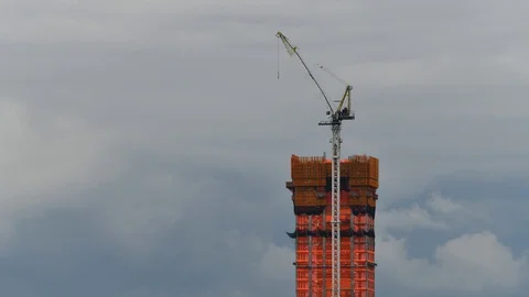 Cloudscape Manhattan New Development Stock Footage 128587278