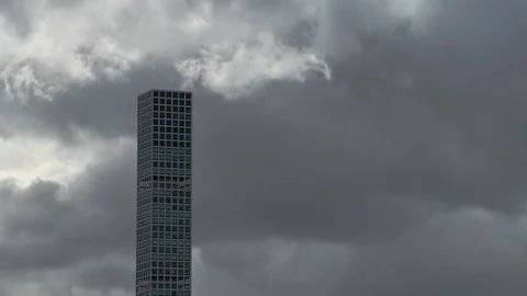 Cloudscape Manhattan Skyscrapers Stock Footage