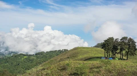 Cloudscape in Mount Prau Stock Footage 61913603
