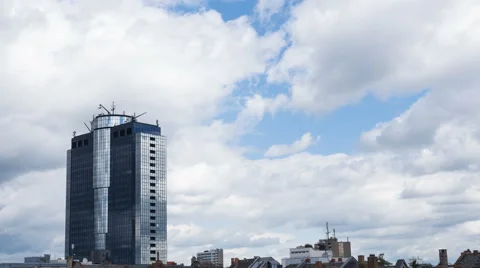 Cloudscape over Frankfurt - time lapse Видео 62366371