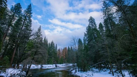Cloudscape over Half Dome in Yosemite National Park Stock Footage 72456185