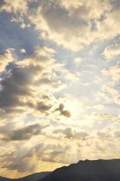 Cloudscape over the mountain Stock Photos