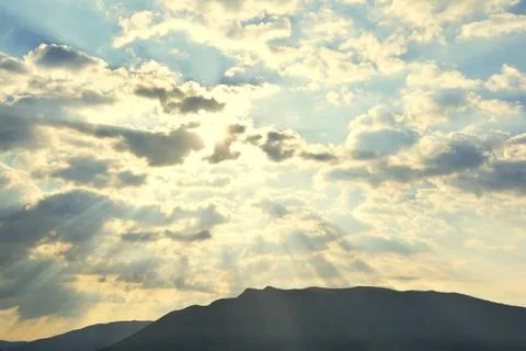 Cloudscape over the mountain Stock Photos
