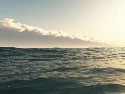 Cloudscape over the stormy sea Stock Illustration