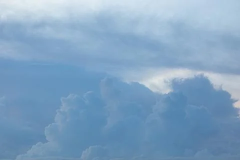 Cloudscape of Overcast Skies with Blue Clouds 스톡 사진