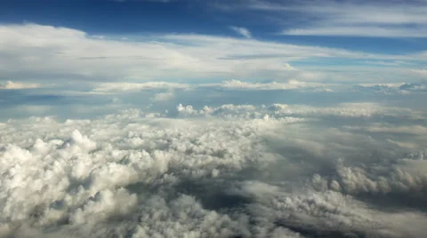 Cloudscape from plane window Stock Footage 45351659