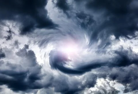 Cloudscape with Ray of the Light Stock Photos