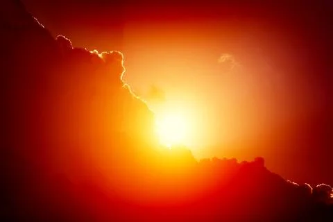 Cloudscape with a Red Light Stock-Fotos