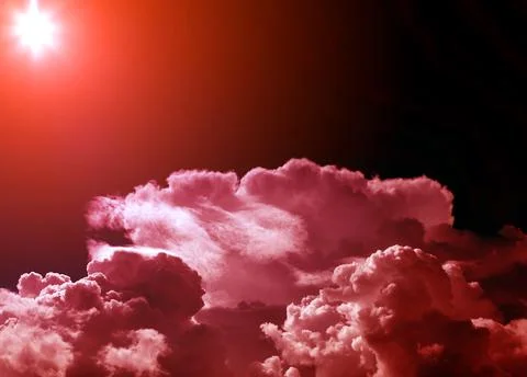 Cloudscape with a Red Light Stock-Fotos