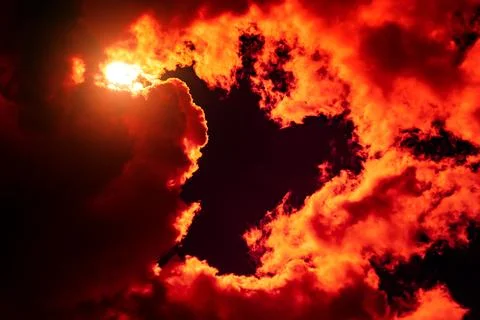 Cloudscape with a Red Light Foto stock