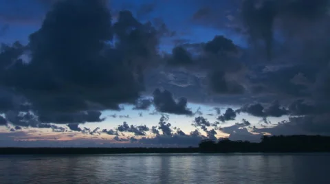 Cloudscape river sunset 스톡 동영상 50504232